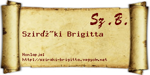 Sziráki Brigitta névjegykártya